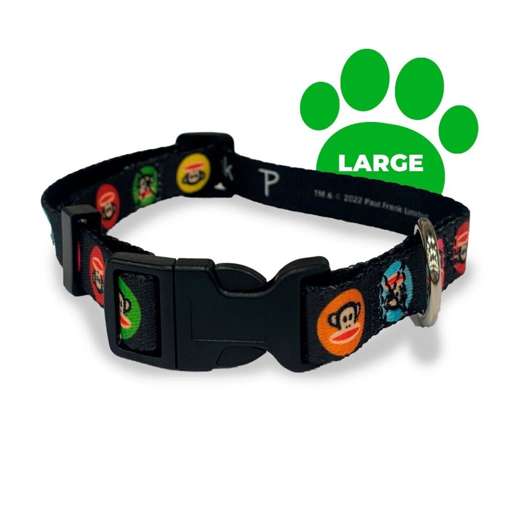 Perri's Dog Collar Paul Frank Monkey color pop NWT Large